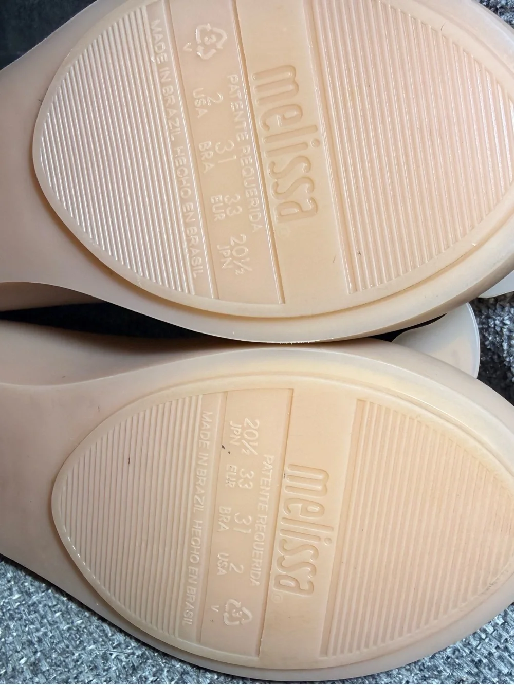 Mini Melissa Mel Dreamed rose Gold Butterfly Jelly Flats ballet Girls size 2